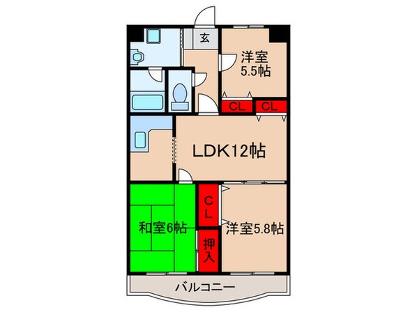 ラ・フォンテーヌ弐番館の物件間取画像